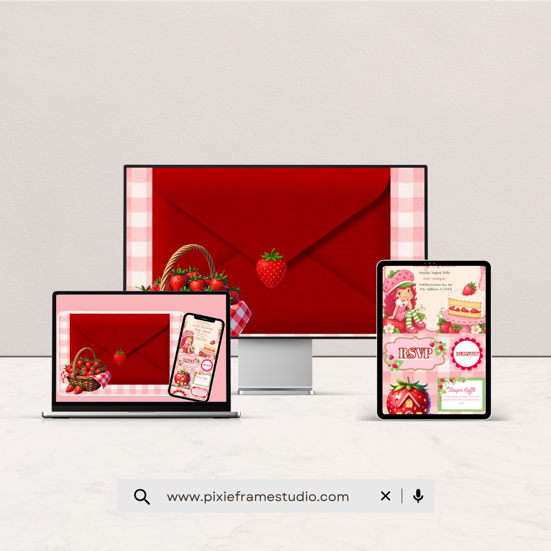 Strawberry Shortcake Digital Invitation 🍓