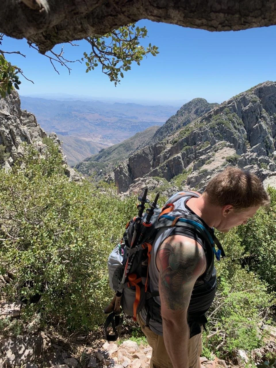 At the saddle just below Browns peak on Four peaks with the other peaks in the background