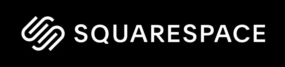 Squarespace logo with black background and white text.
