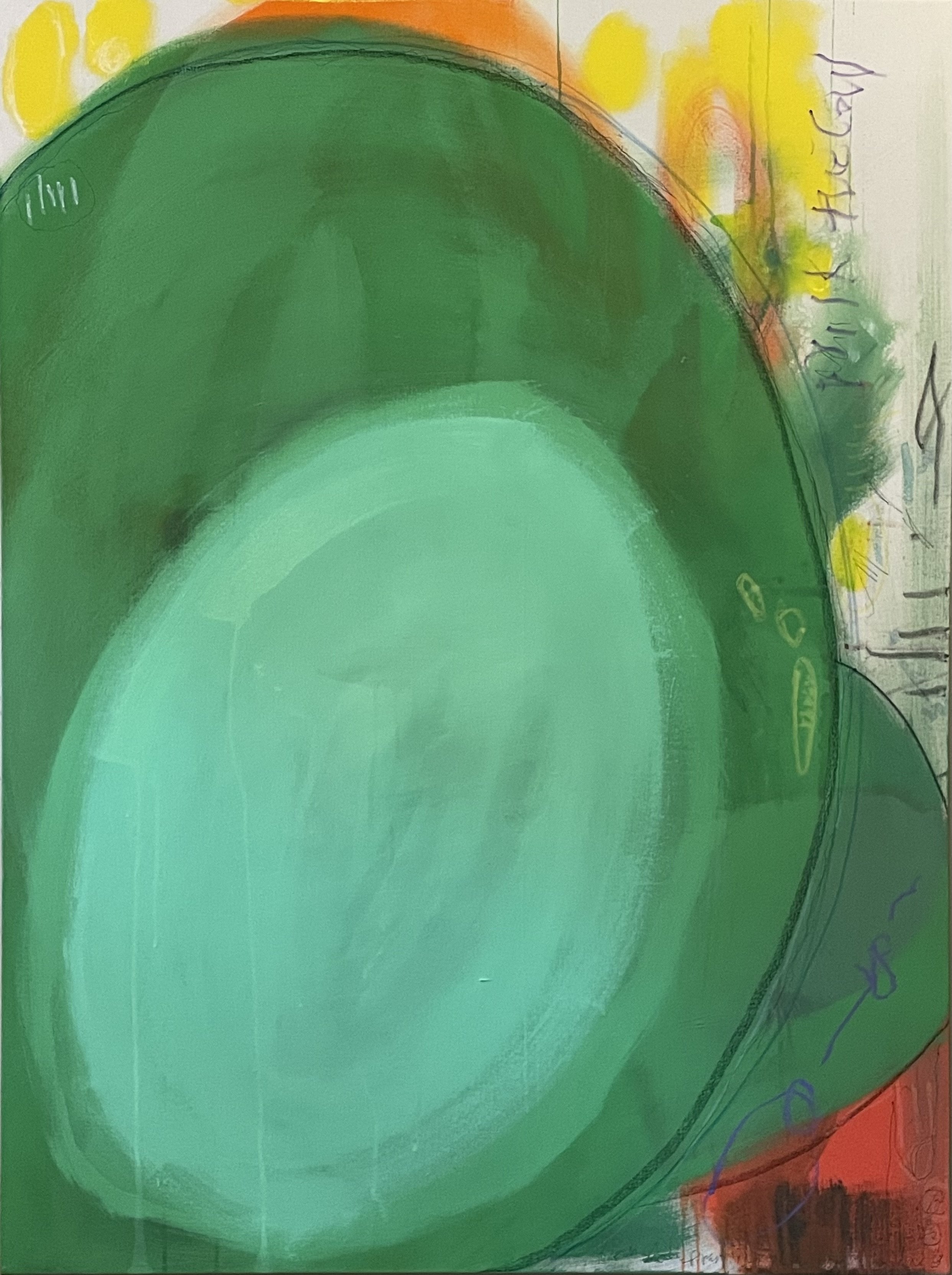 Sludge, Acrylic, paint marker and charcoal on canvas, 48" x 36" x 2", 2026