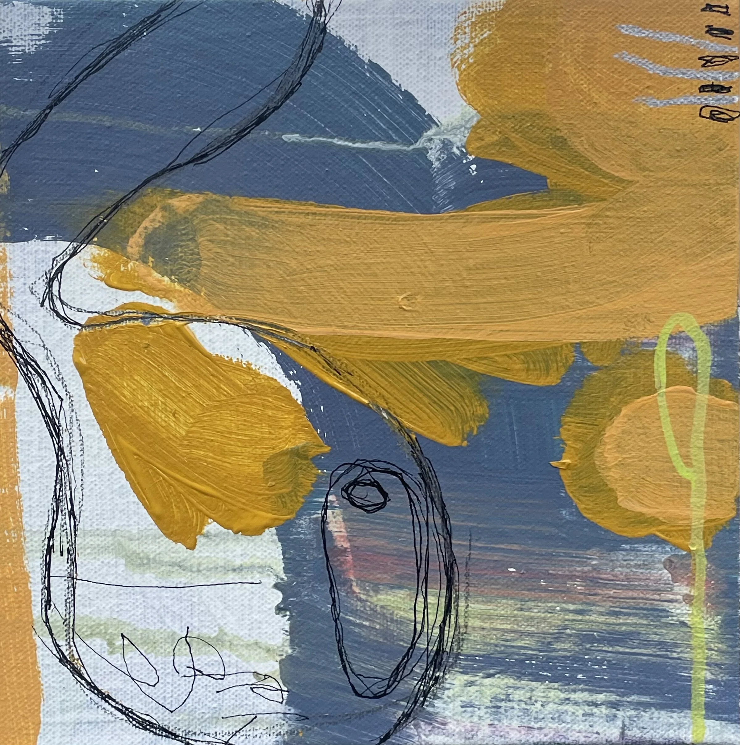 Tube, Acrylic and ink on canvas, 8" x 8" x 2", 2026