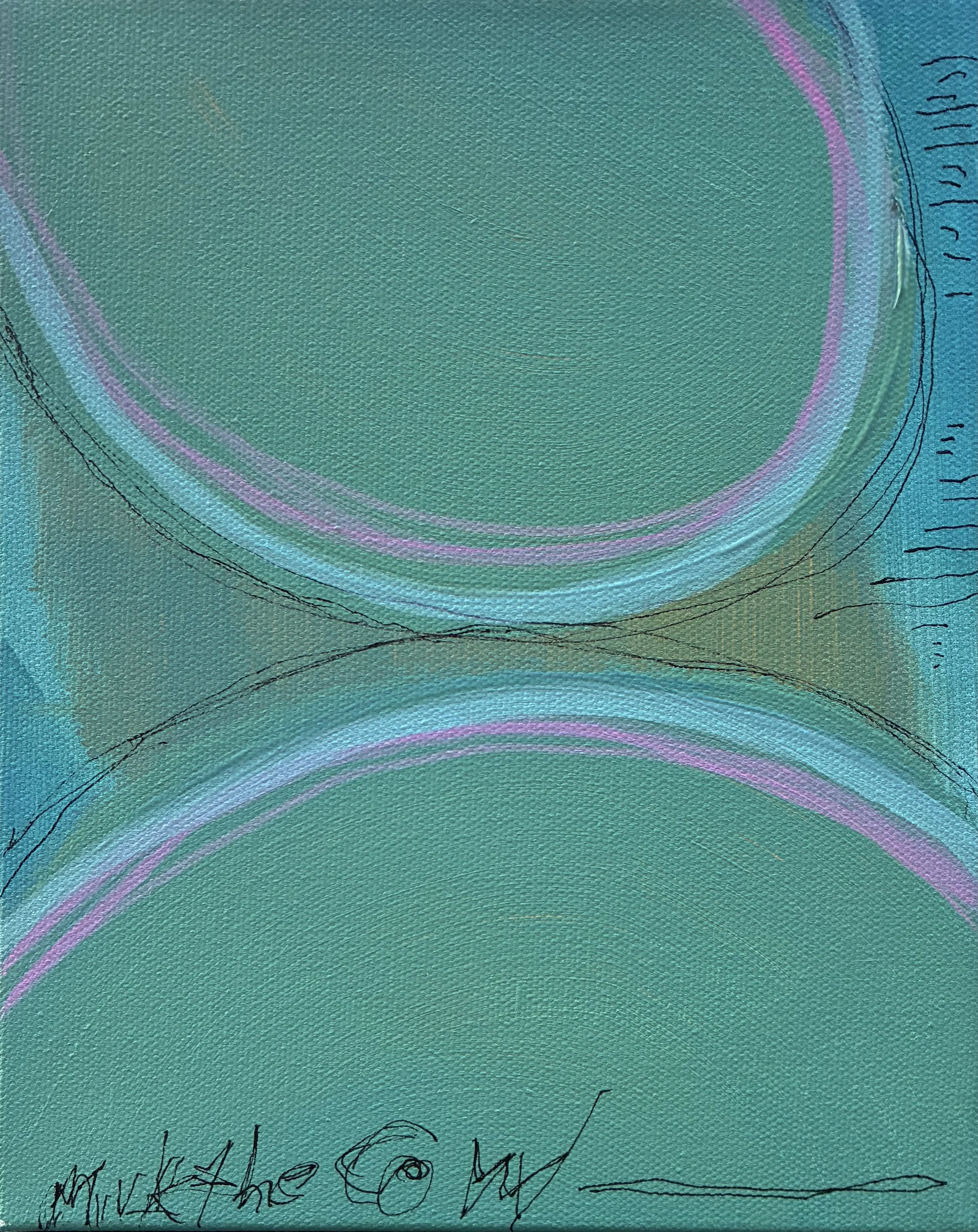 Golden, Acrylic and paint marker on canvas, 10" x 8" x 2", 2026