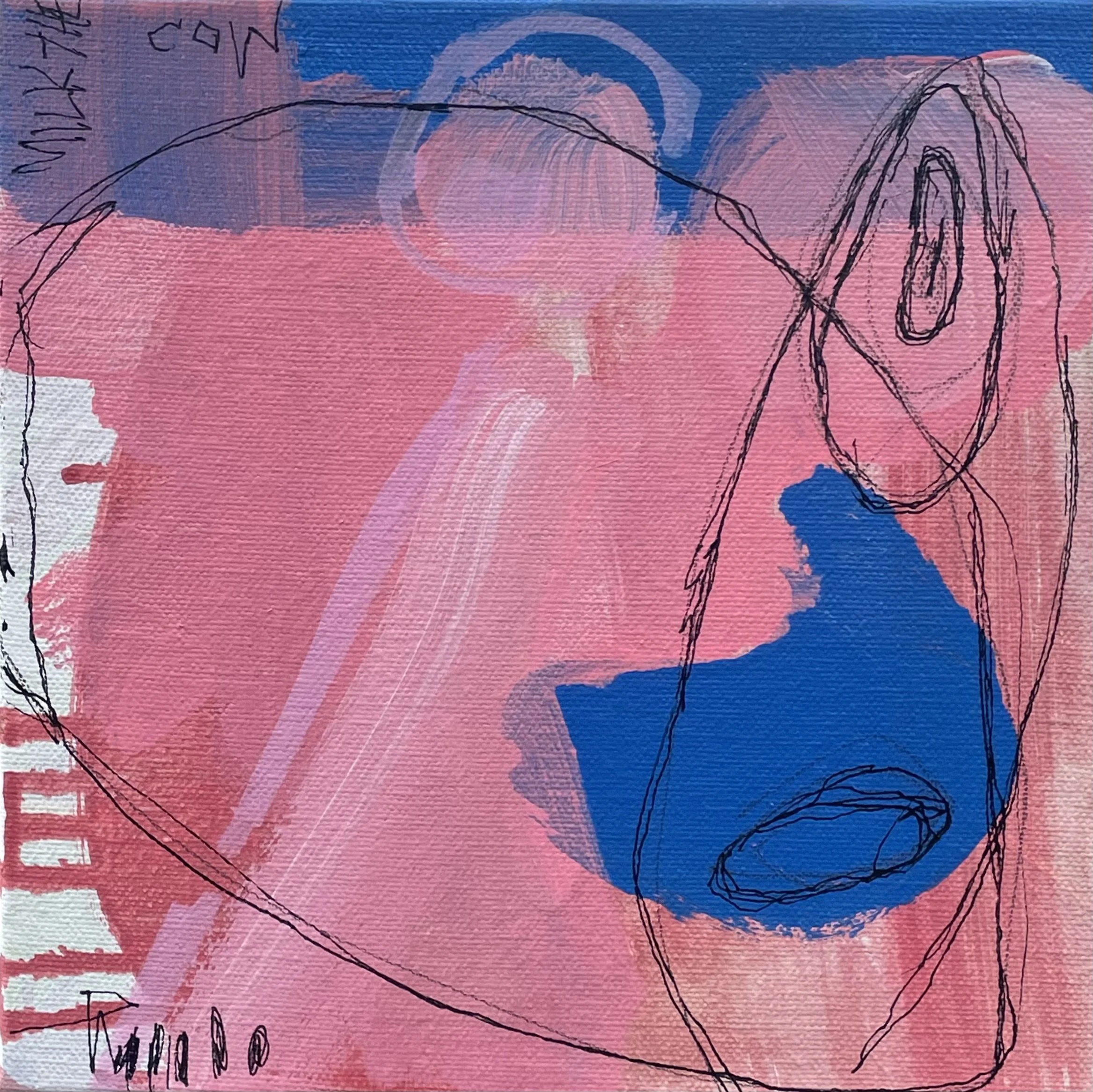 Flap, Acrylic and ink on canvas, 8" x 8" x 2", 2026