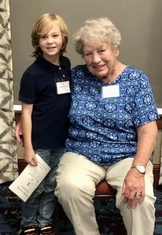The oldest and youngest participants of the event: Barbara Huntley and Trey Coleman.