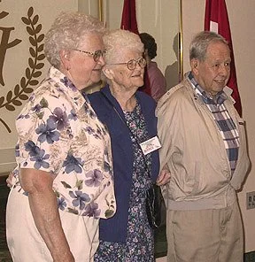 Beatrice Boone is flanked by our Corresponding Secretary, Evelyn Simon, and Membership Secretary and Treasurer, Virgil. Beatrice, who will be 97 in September, was our oldest member present.