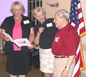 Pat and Marcia present the “History of Marlow” to Virgil on behalf of the Marlow, NH Historical Society