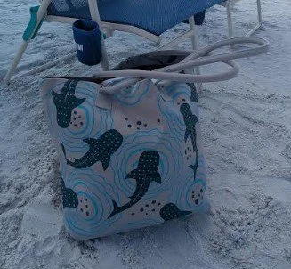 Beach Bag with Whale Shark print
