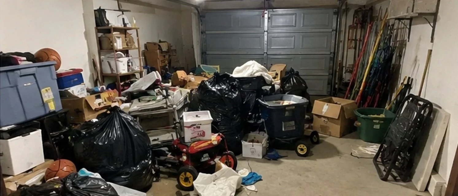 Garage before junk removal