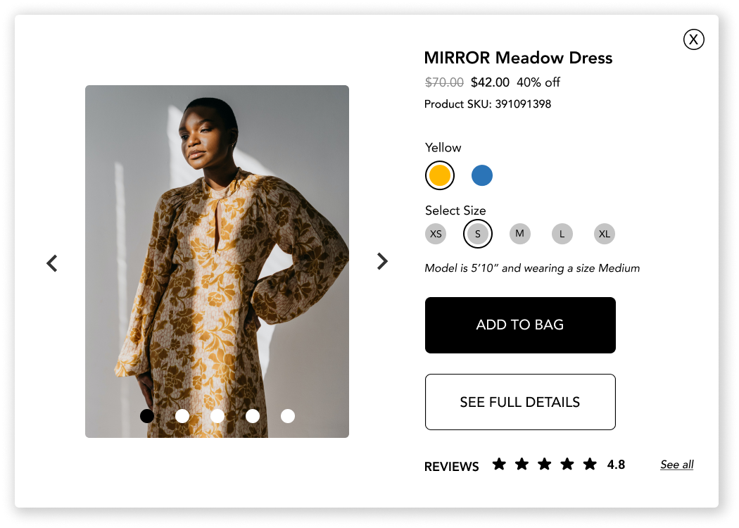 Quick View Product Overlay