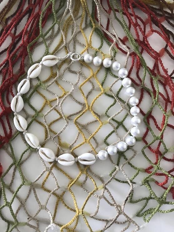 Cowrie Shell + Pearls Necklace