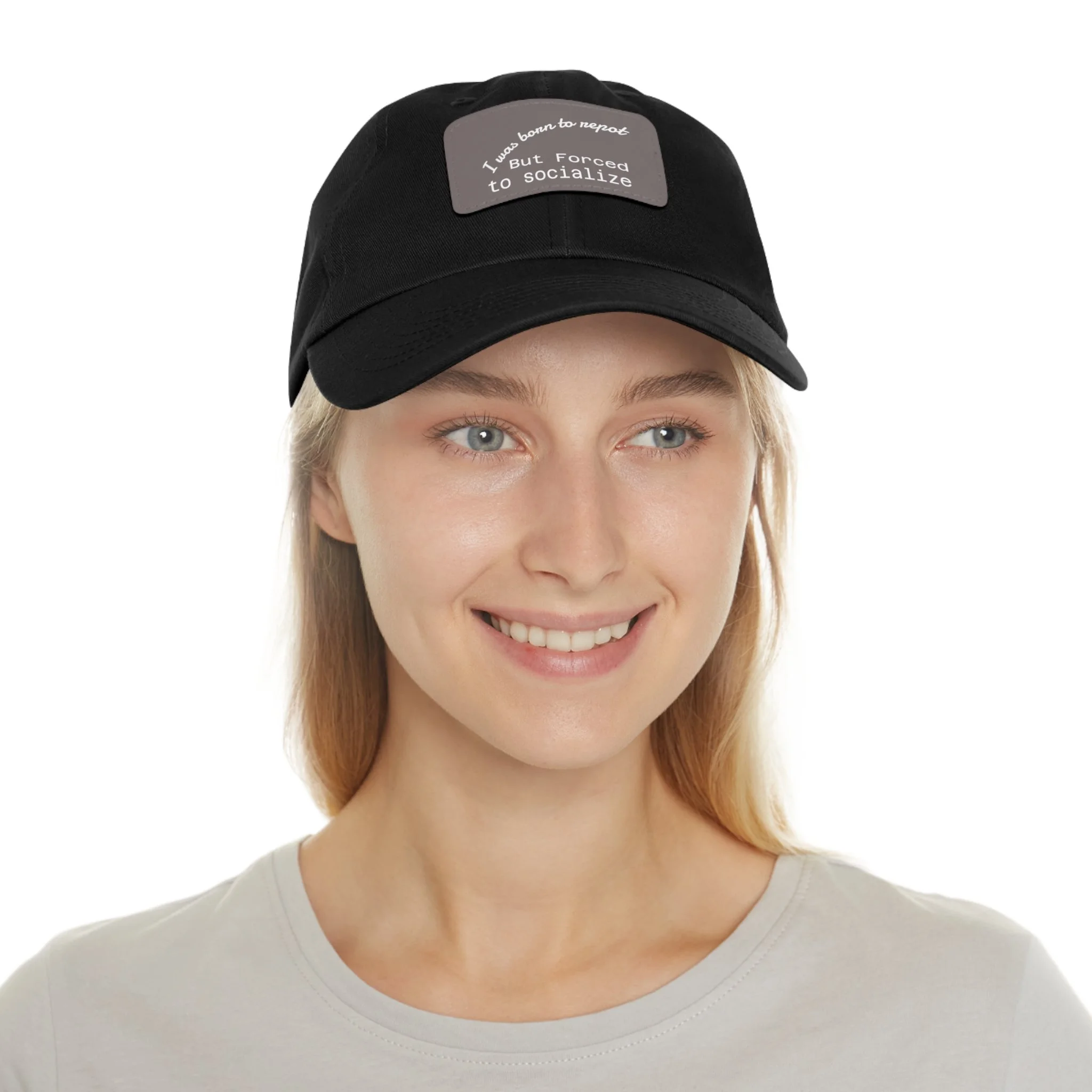 Casual unisex Hat, Leather Patch Cap, Gift for him/her