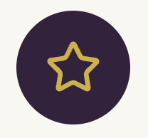 Gold star inside a dark circle