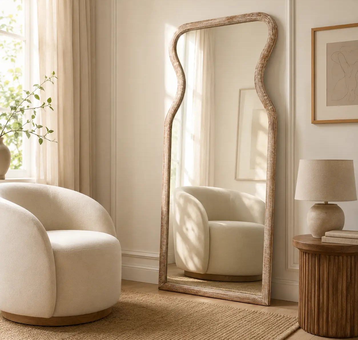 Full Length Wall Mirror with Mango Wood Frame (AVAILABLE EXCLUSIVELY ONLINE)