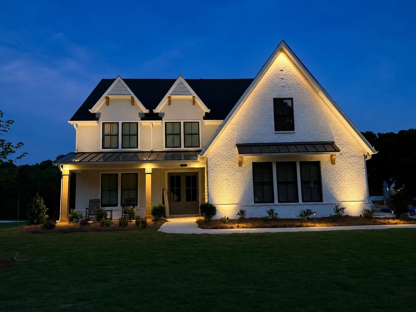 Balanced light. Clean lines. Architectural focus.
When outdoor lighting is done right, it enhances the home without overpowering it.

Designed and installed with precision.
Contact us for a complimentary consultation.
678-524-9997

&mdash; RN Lightin