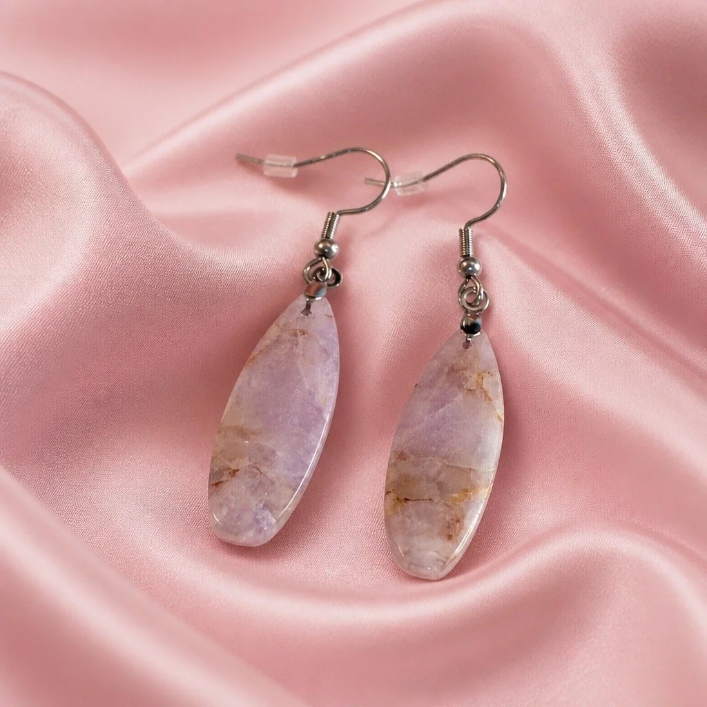 Rose Quartz Teardrop Earrings