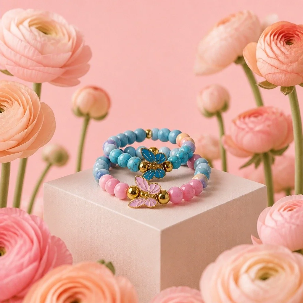 Pink & Blue Butterfly Bracelets.JPG