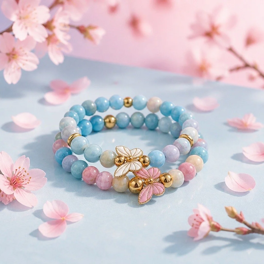 Pink & While Butterfly Bracelets.JPG
