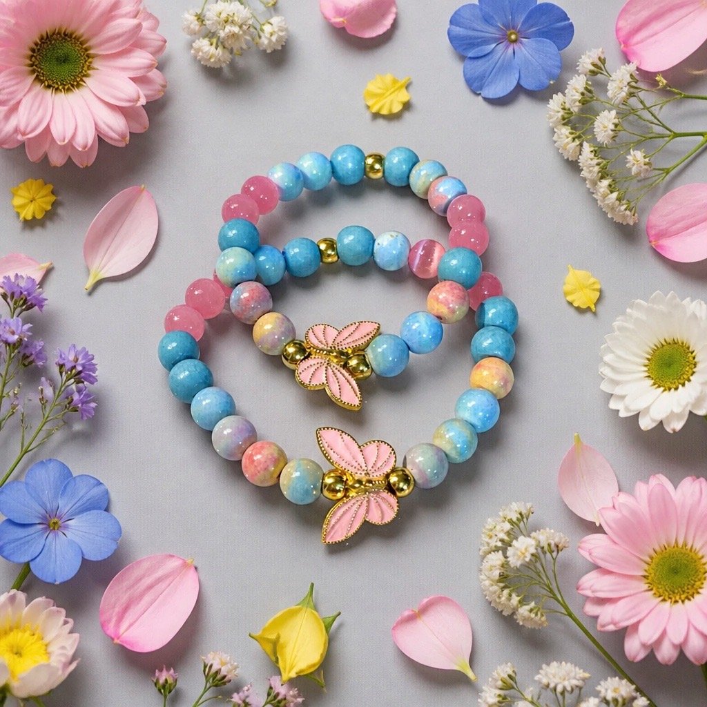 Mother Daughter Butterfly Bracelet Set