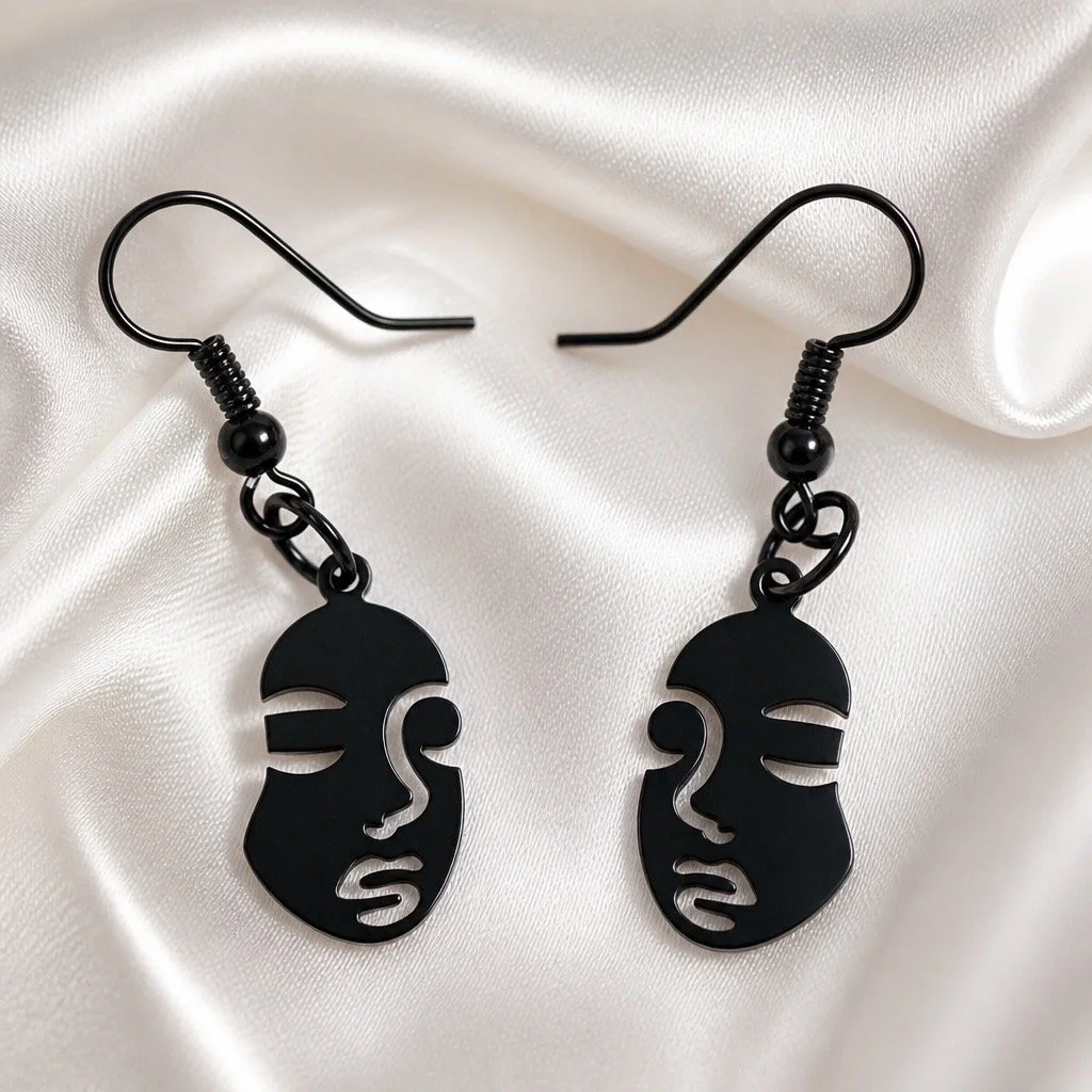 Abstract Face Outline Earrings