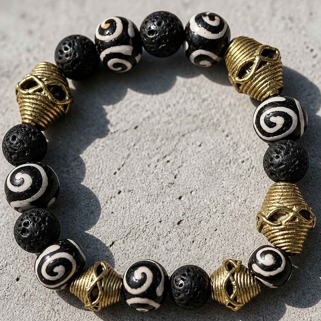 Spiral Elegance Beaded Bracelet