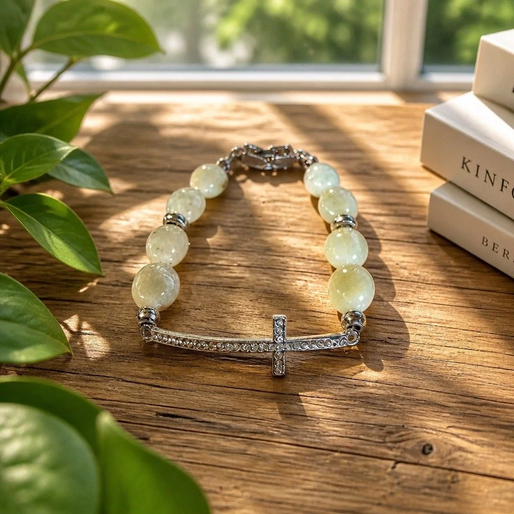 Dark Green Cross Bracelet 3.JPG