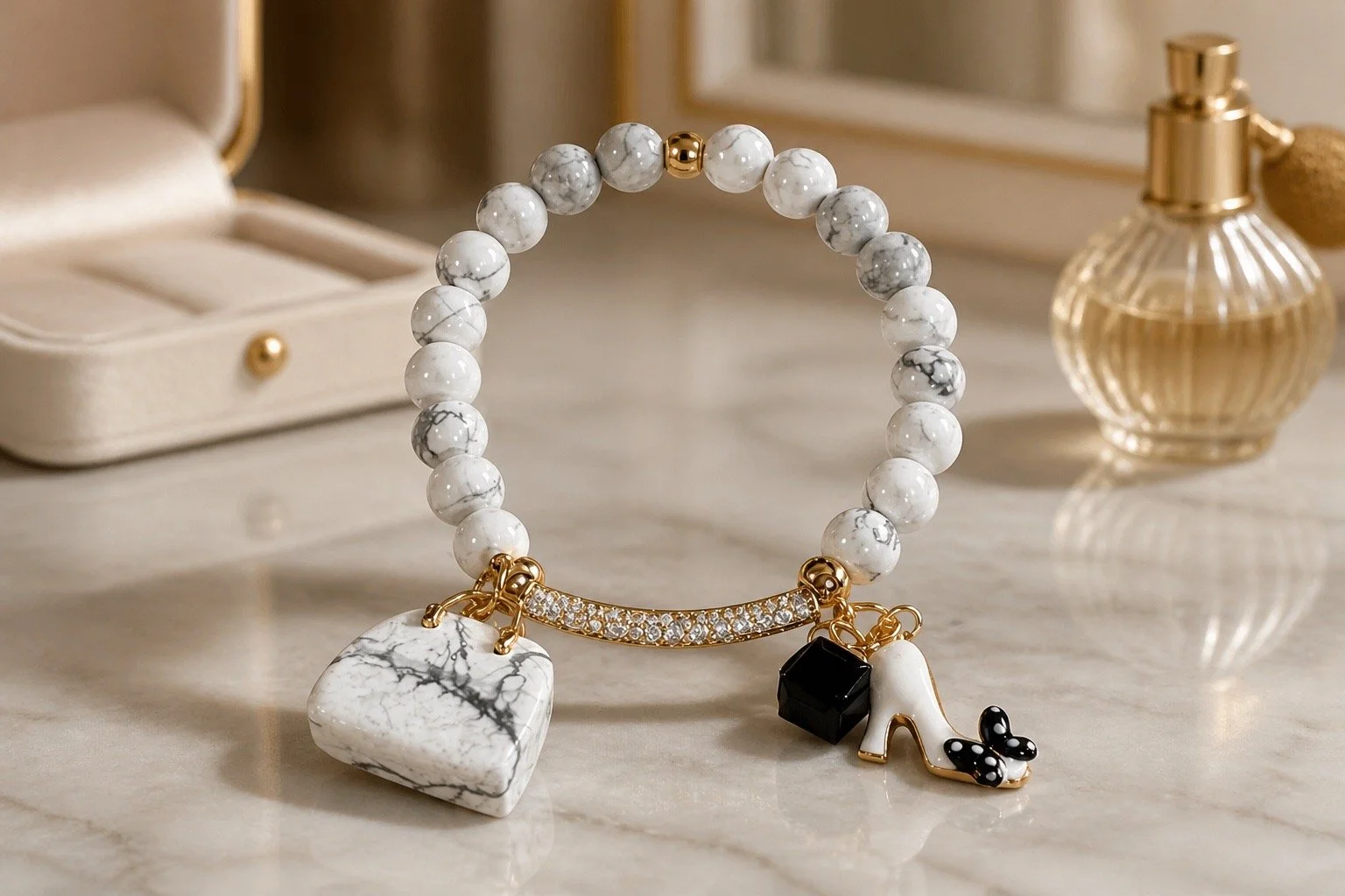 Marble Elegance Charm Bracelet