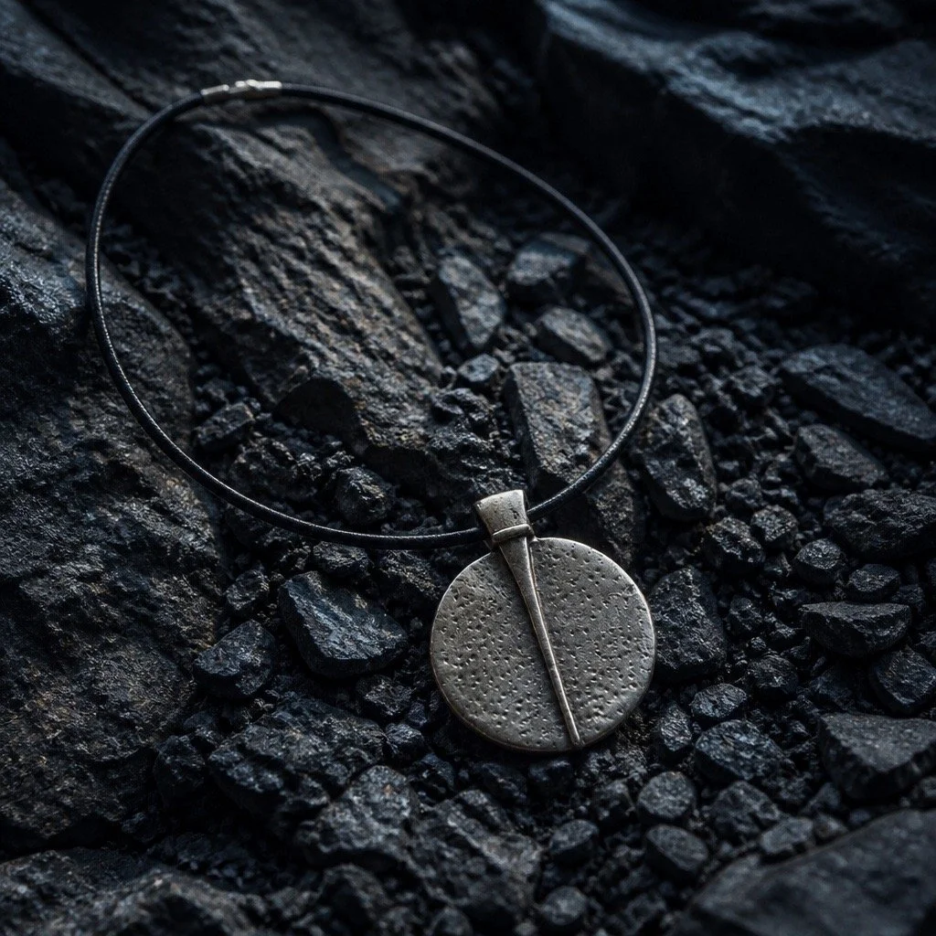 Rustic Round Pendant Necklace