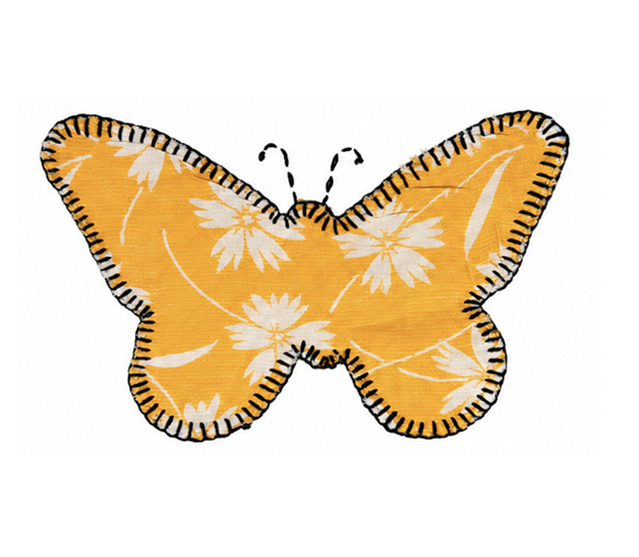 Vintage butterfly patch- yellow
