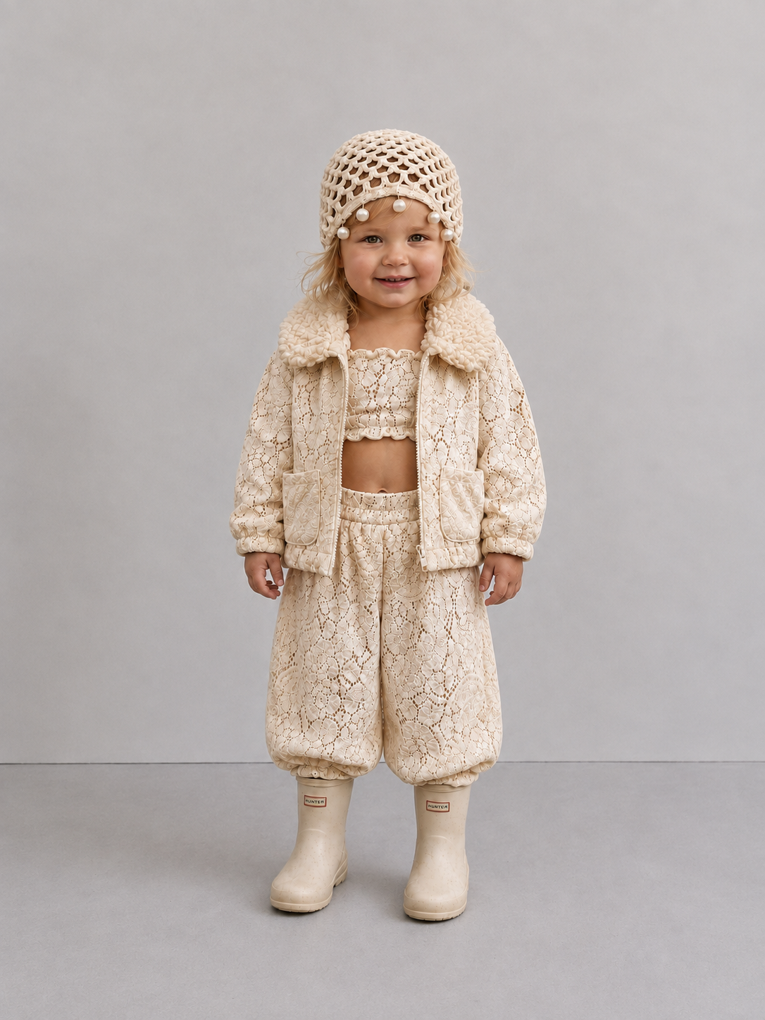Toddler Vintage Lace Bomber