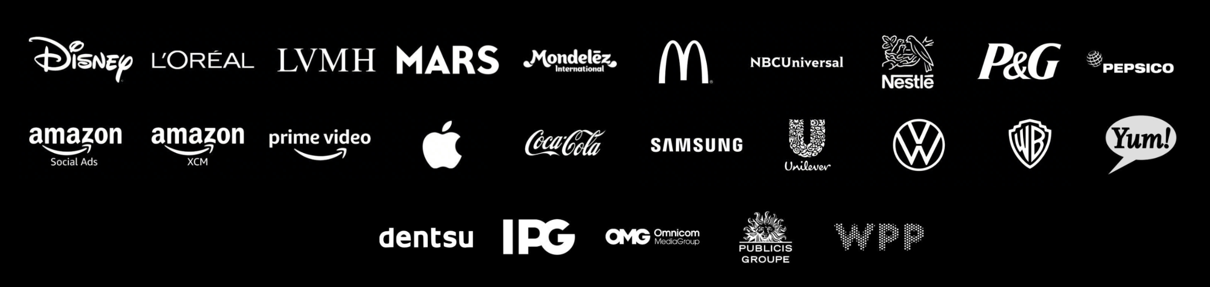 Global brands Karl Haddad has partnered with, including TikTok, Disney, L'Oréal, Amazon, Google, Nike, Coca-Cola, Samsung, LVMH, Unilever, and more.