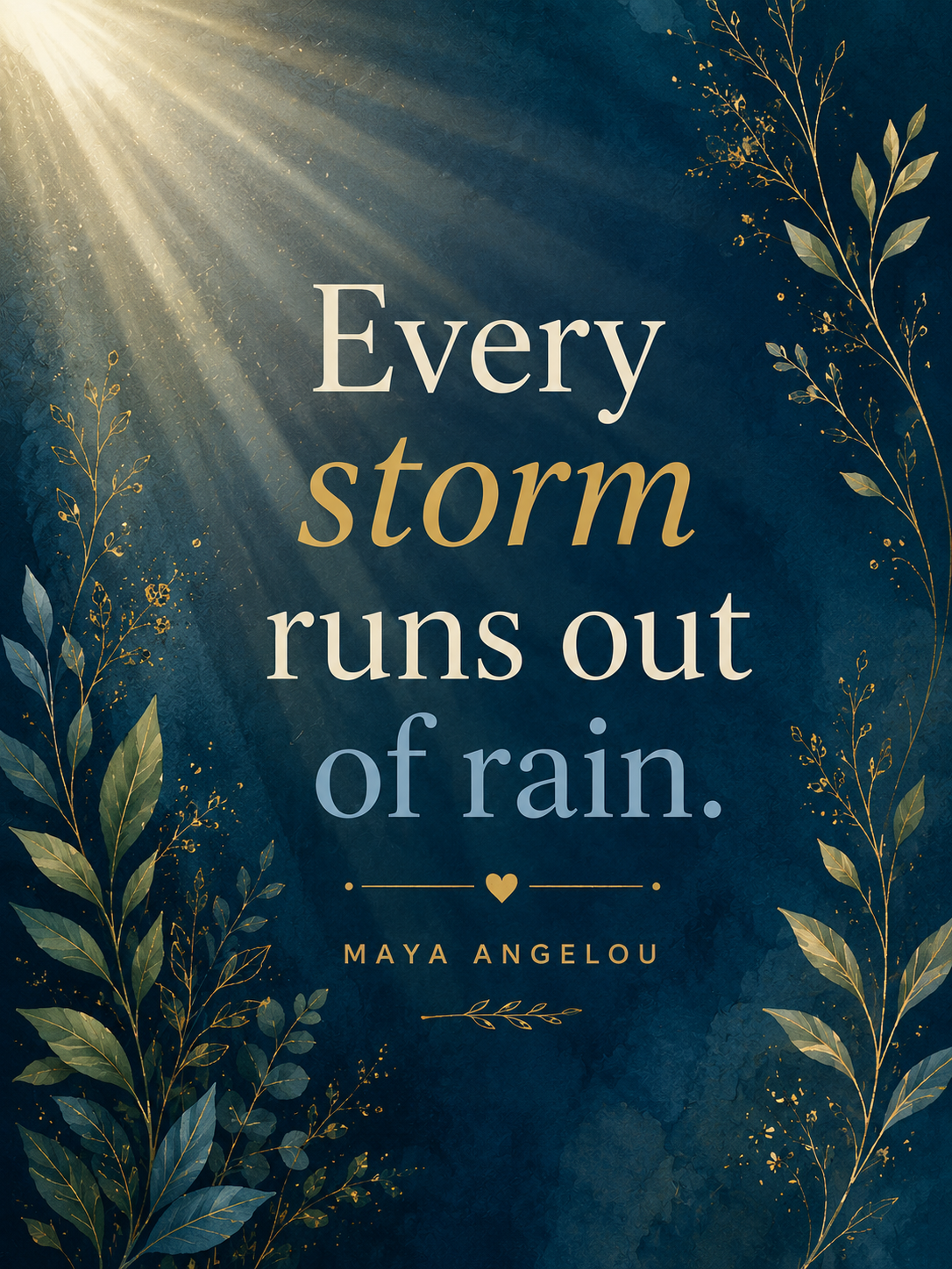 Quote: "Every storm runs out of rain."