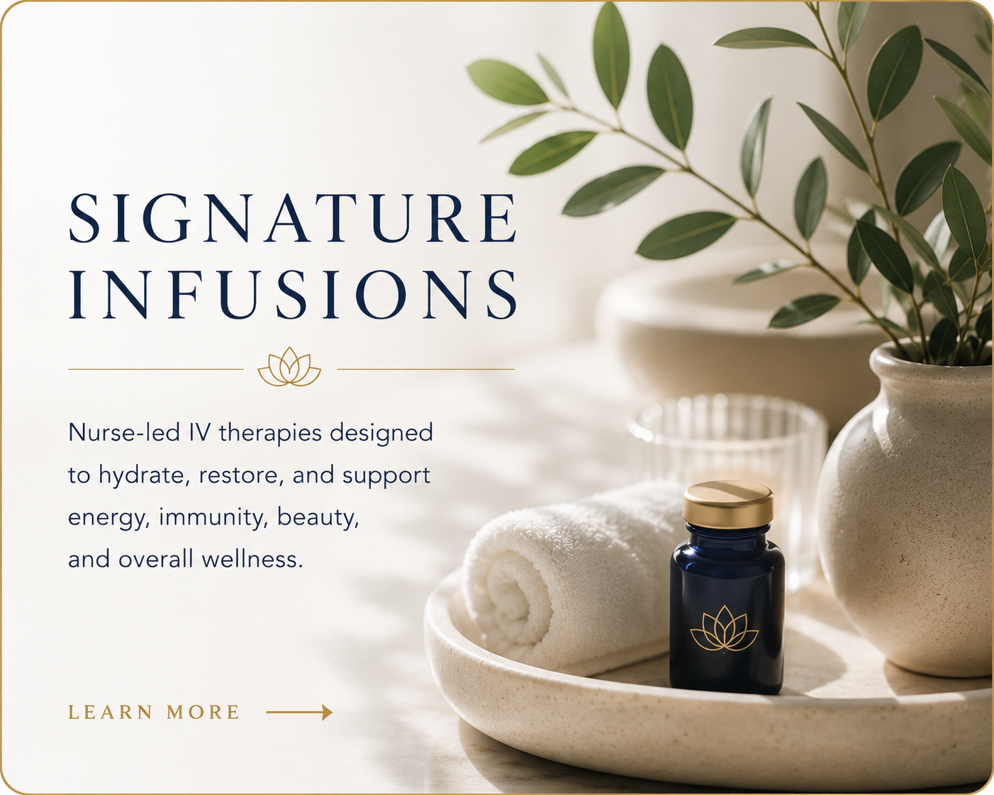 Hydration, recovery, immune support, energy, beauty, and performance-focused IV therapies personalized to help you feel your best.