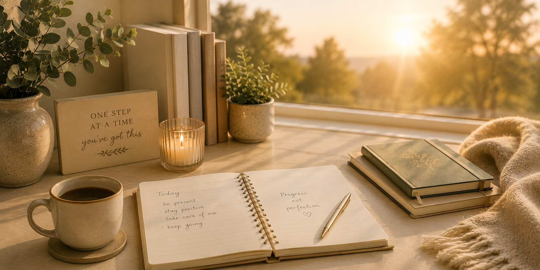 Peaceful home workspace symbolizing confidence, healthcare education, and personalized support throughout the healthcare journey.