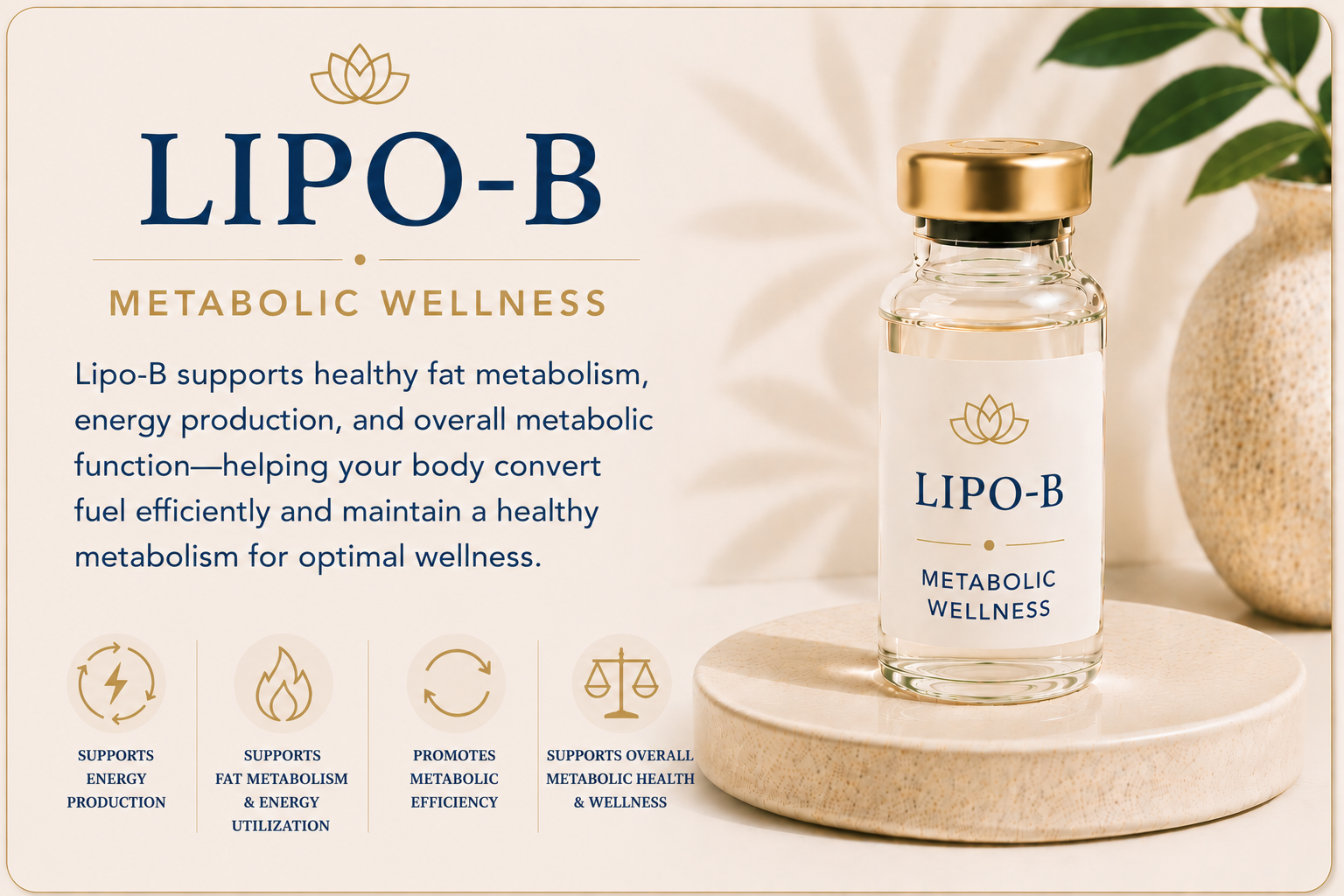 Educational overview of Lipo-B supporting healthy fat metabolism, energy production, nutrient utilization, and overall metabolic wellness.