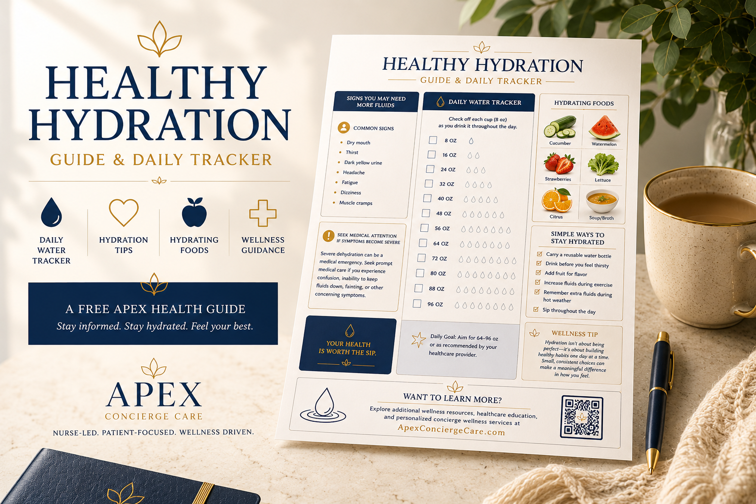 Healthy Hydration Guide & Daily Tracker | A Free Apex Health Guide