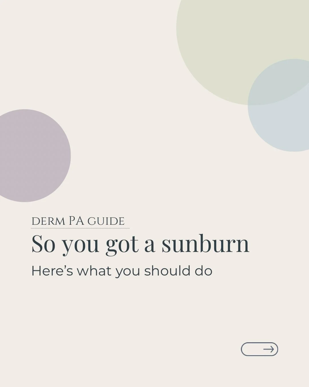 A sunburn is an inflammatory injury inside and out. Here&rsquo;s exactly how I tell my patients to treat it.

Swipe through for what to avoid, what to apply, and the supplements that support healing from within.

Save this before summer gets the best