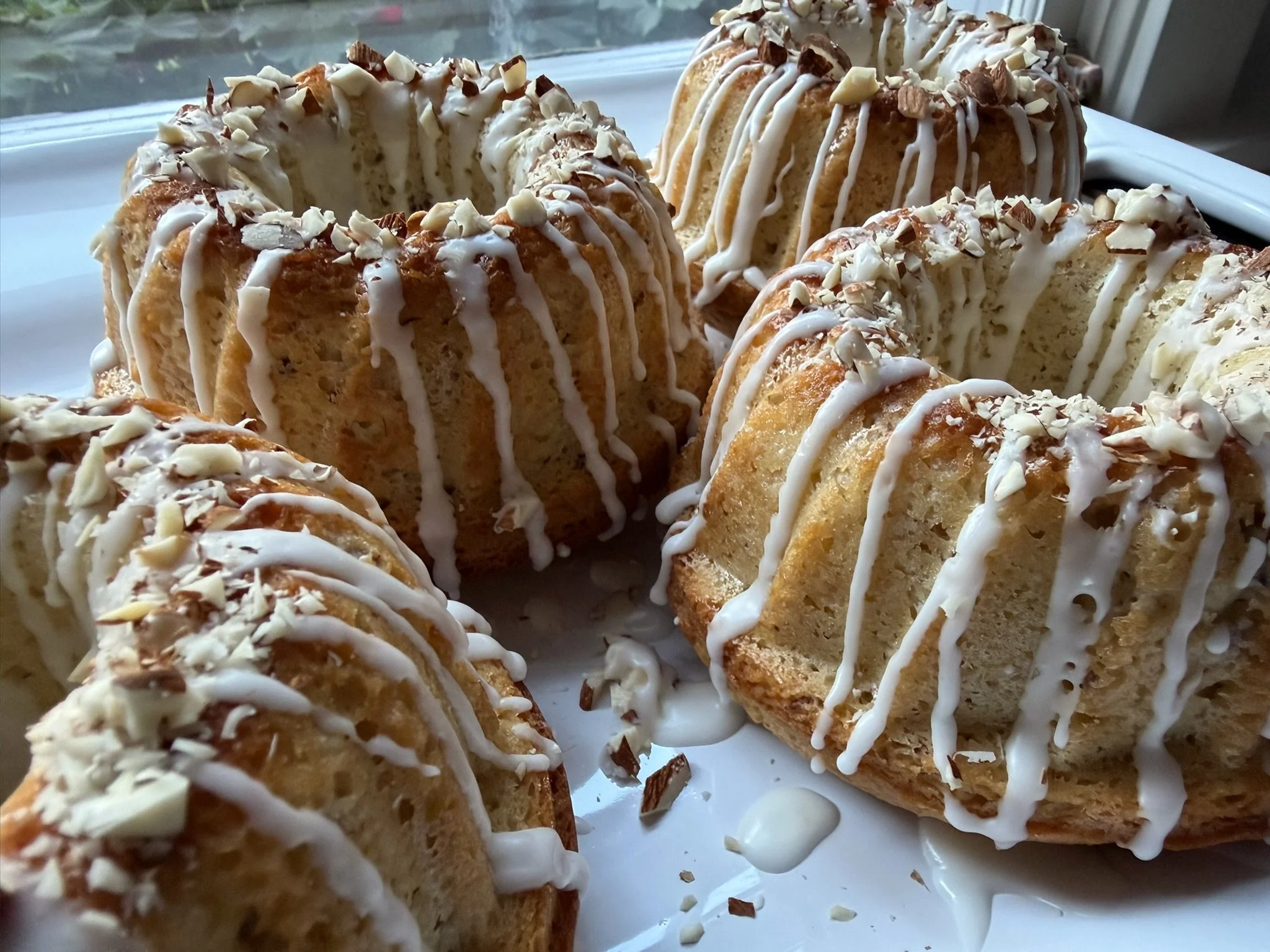 Almond Glazed Mini Bundt Cakes
