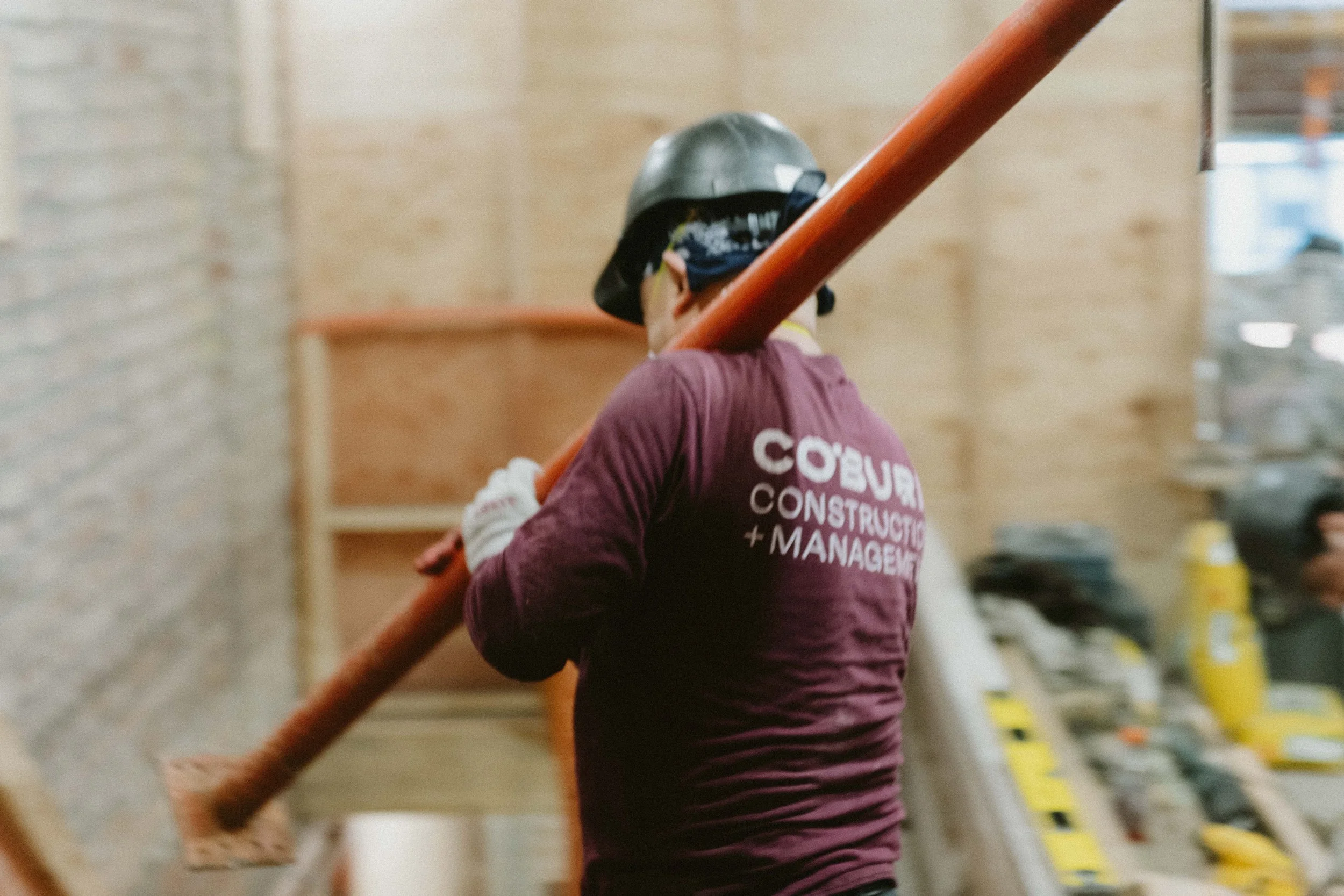 Buildings, they're built by hand. 