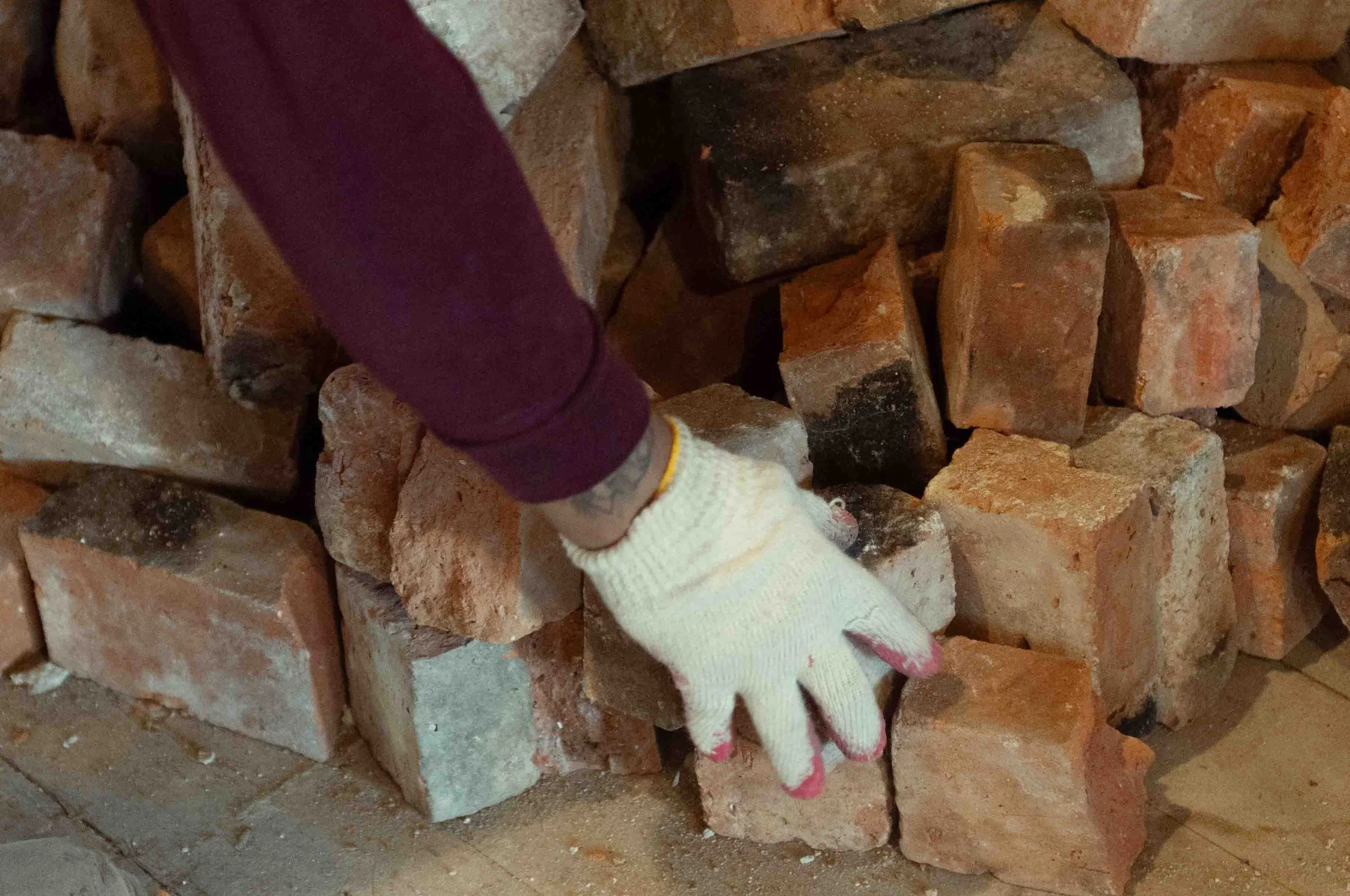 Buildings, they're built by hand. 
