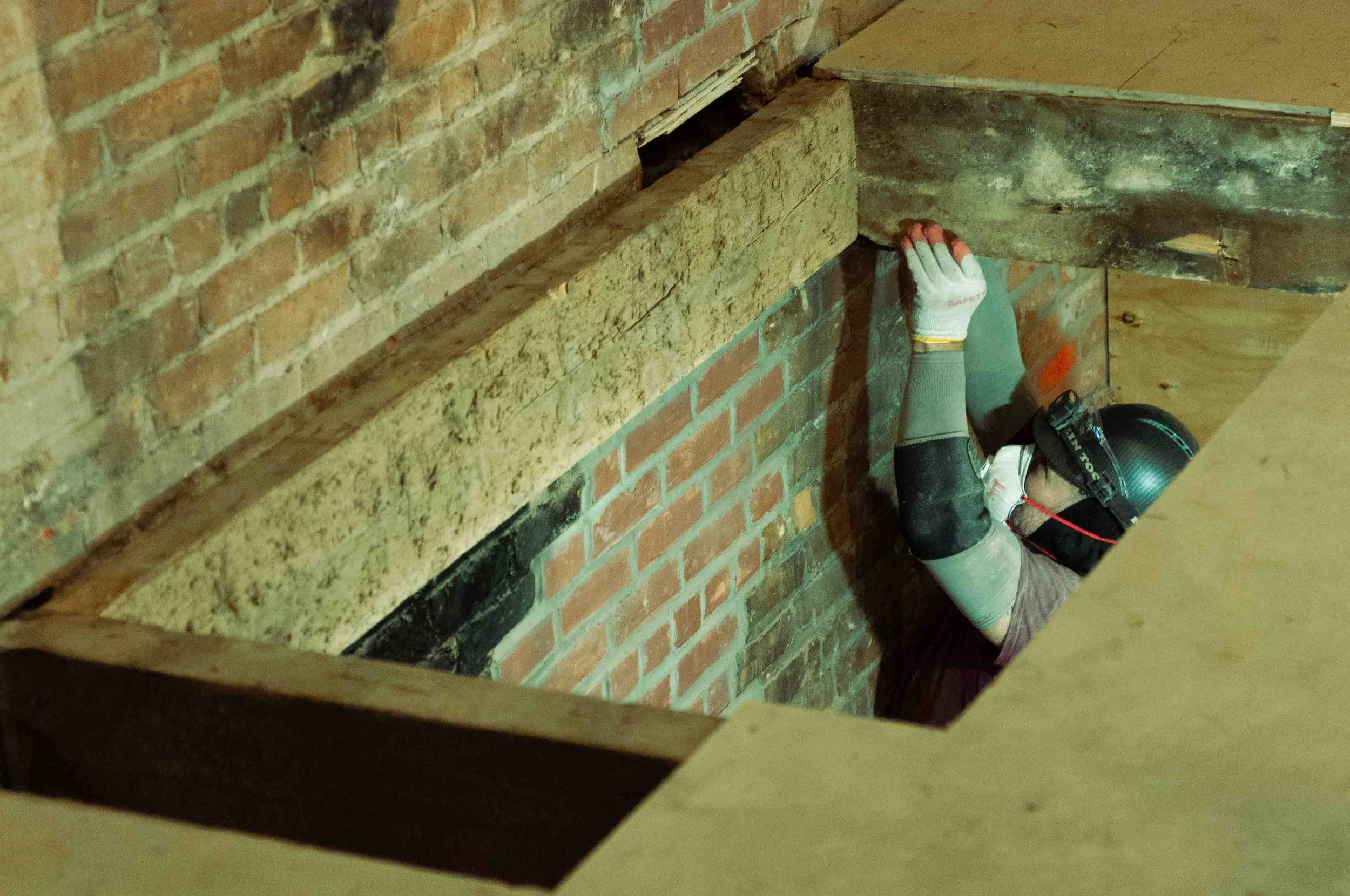 Buildings, they're built by hand. 