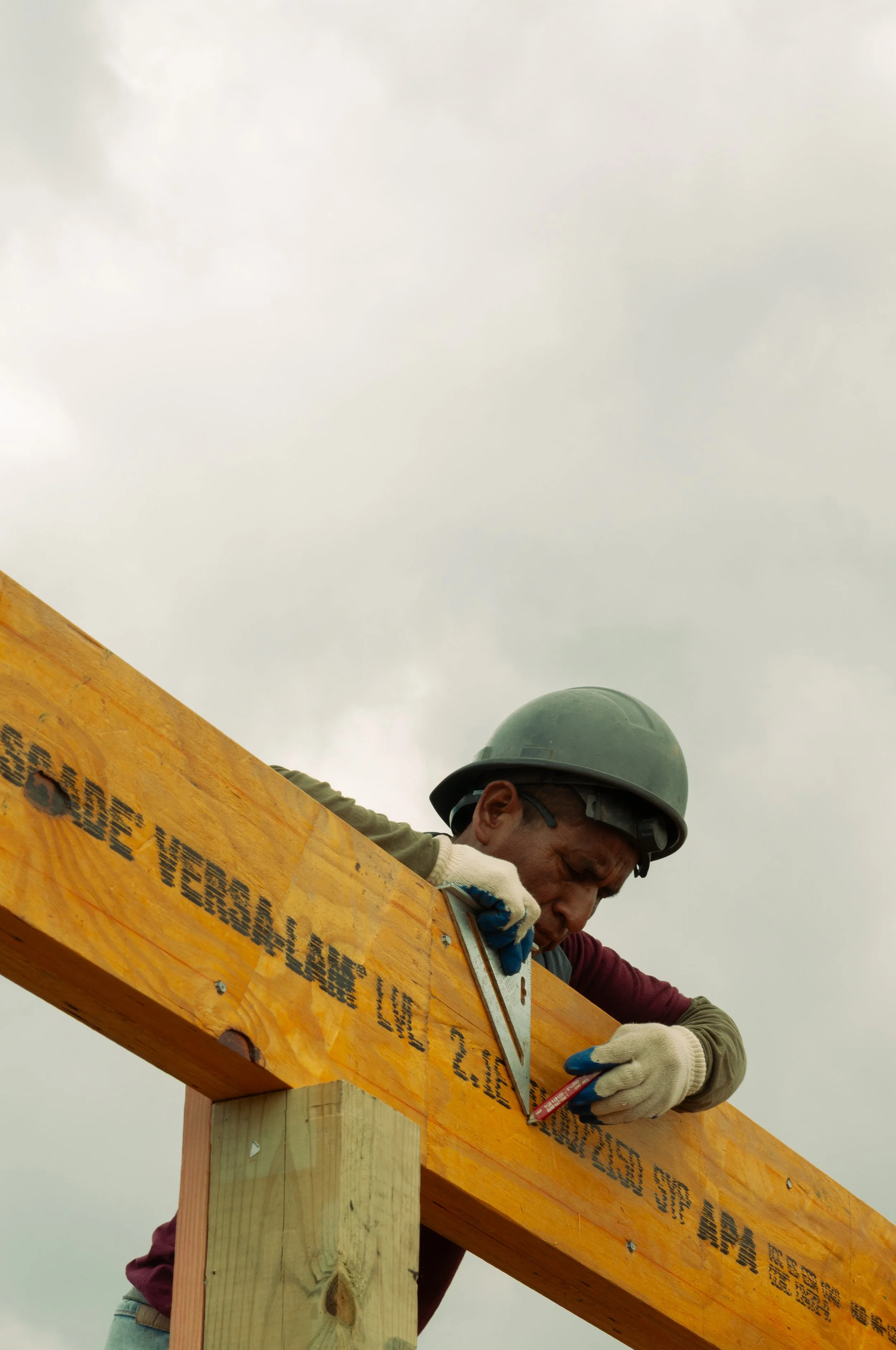 Buildings, they're built by hand. 