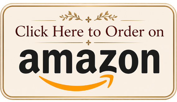A beige sign with gold decorative details reads 'Click Here to Order on amazon' in black and dark red text.