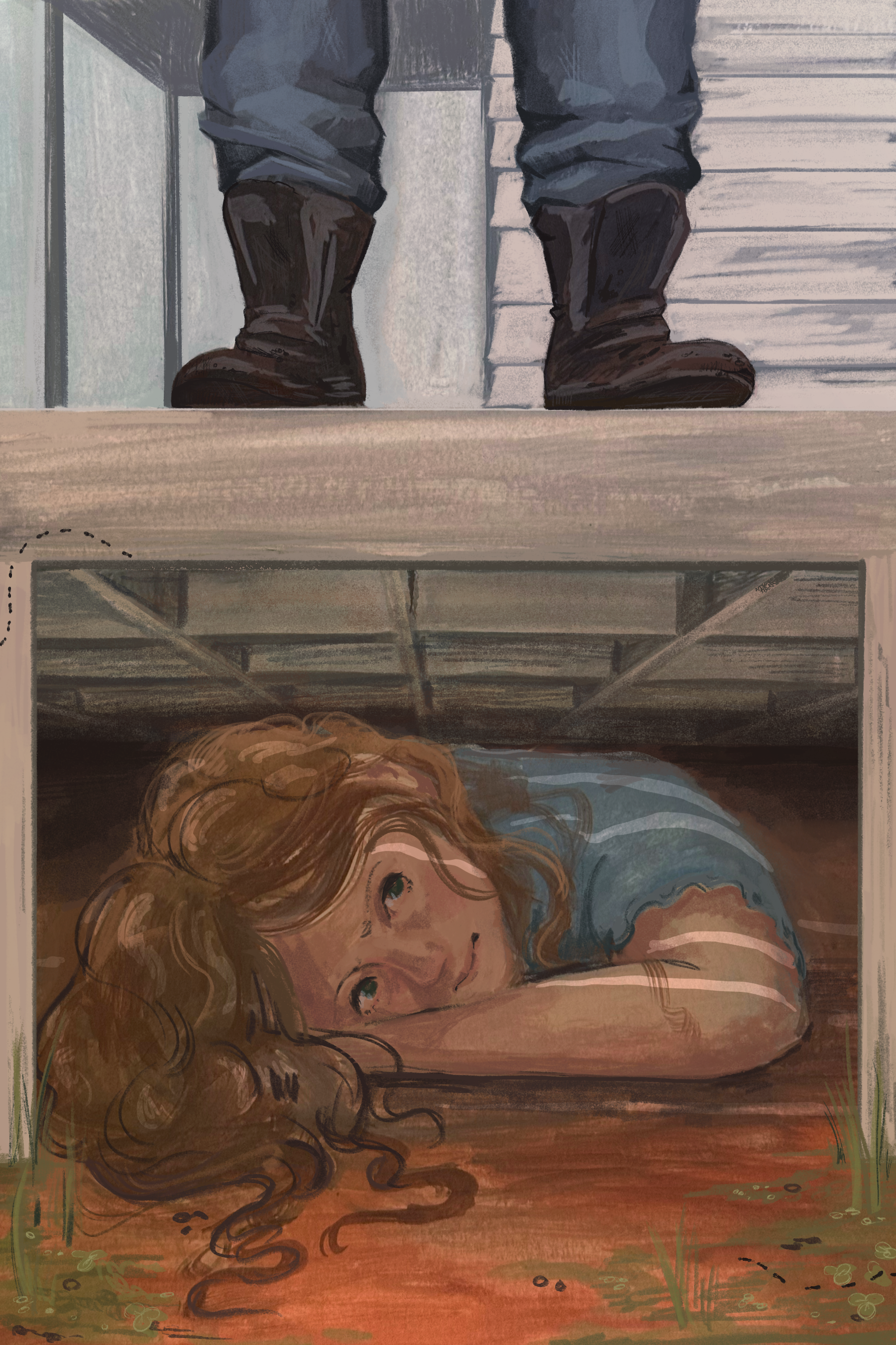 Final illustration made with gouache, colored pencil, and photoshop.