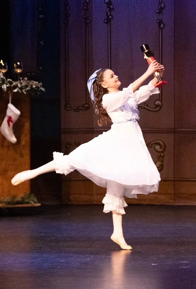 Clara with her nutcracker.