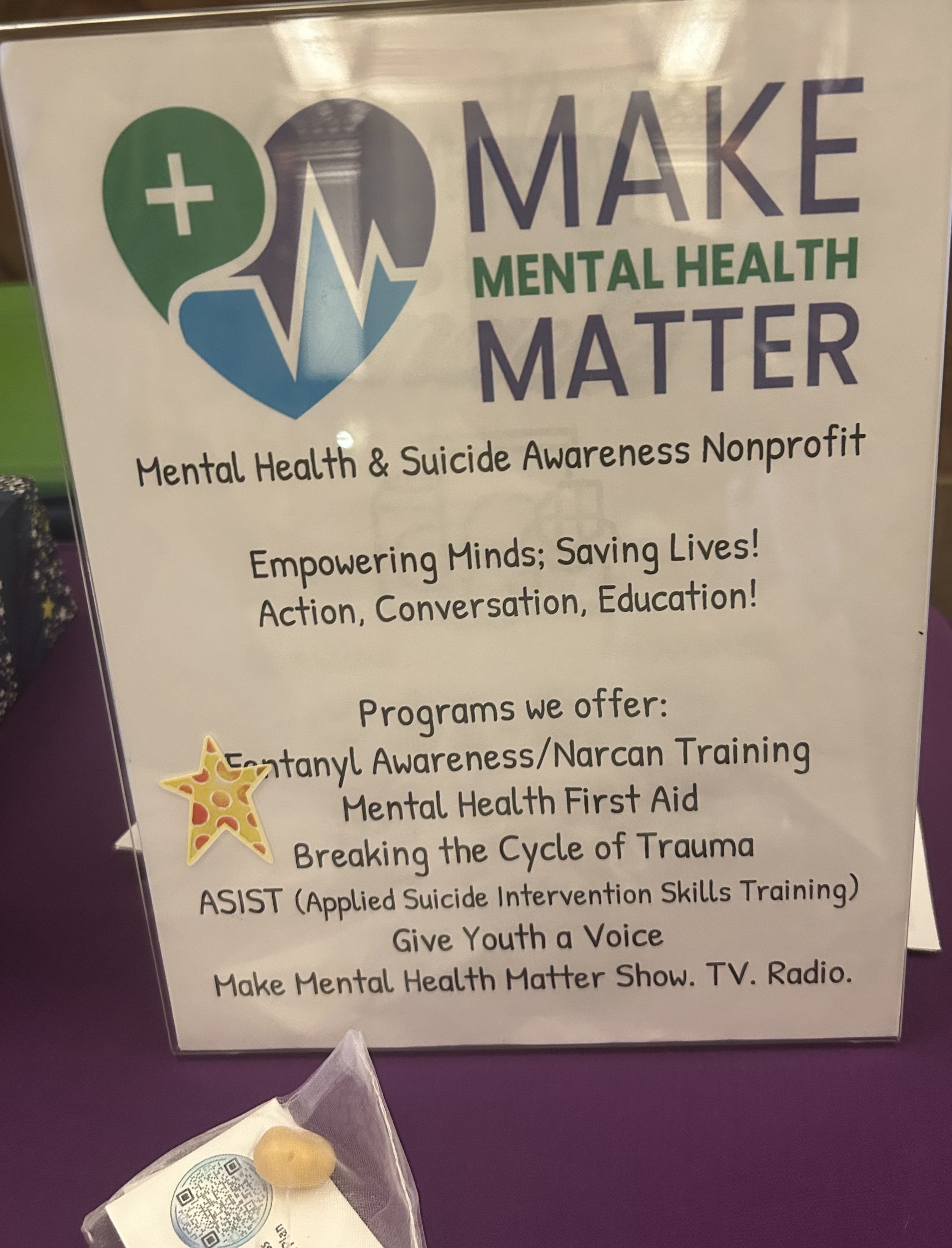 Make Mental Health Matter programs and suicide-awareness resources.