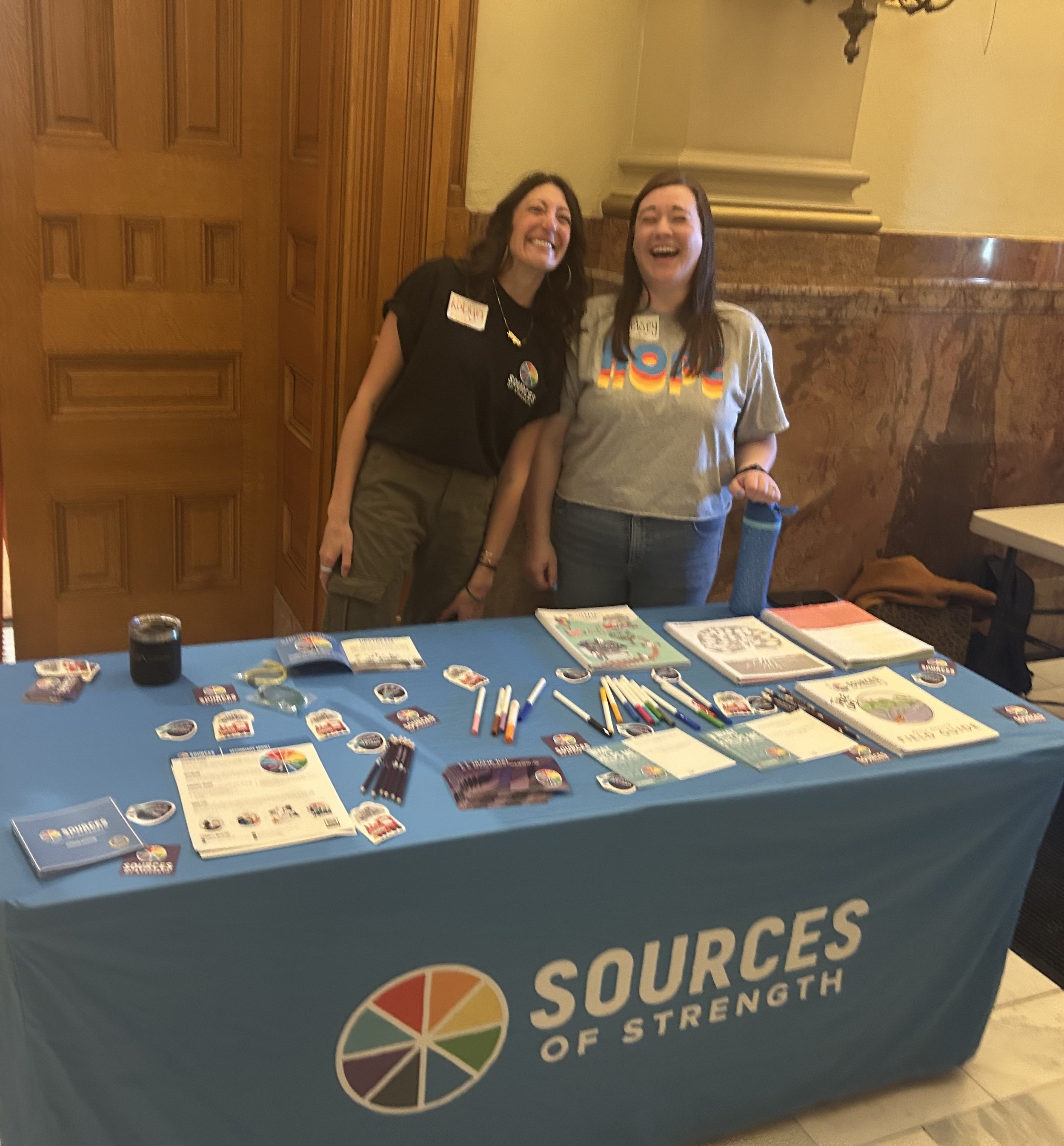 Sources of Strength representatives sharing prevention and resilience resources.