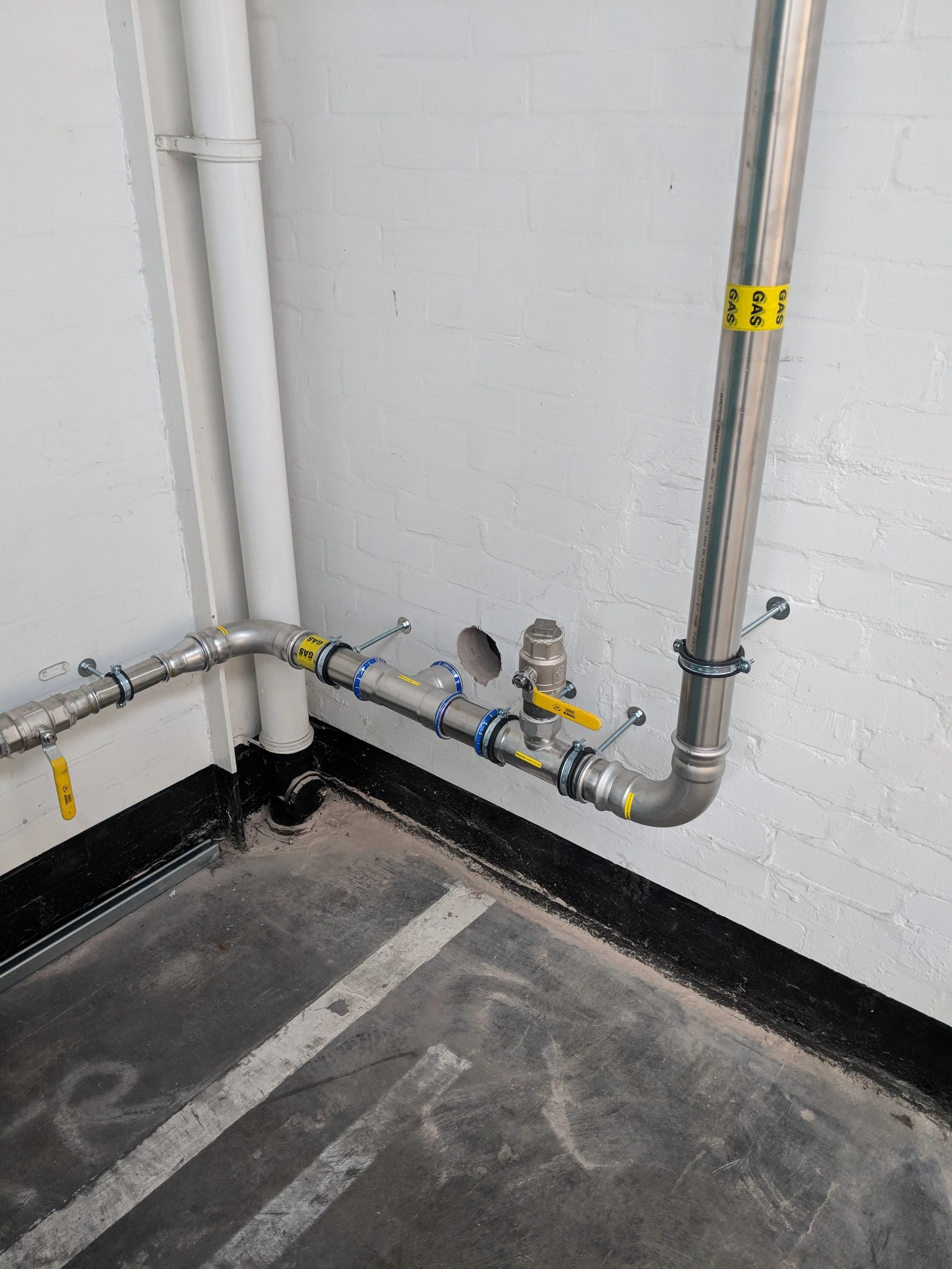 Commercial gas pipework installation by Johnson Stratton Services