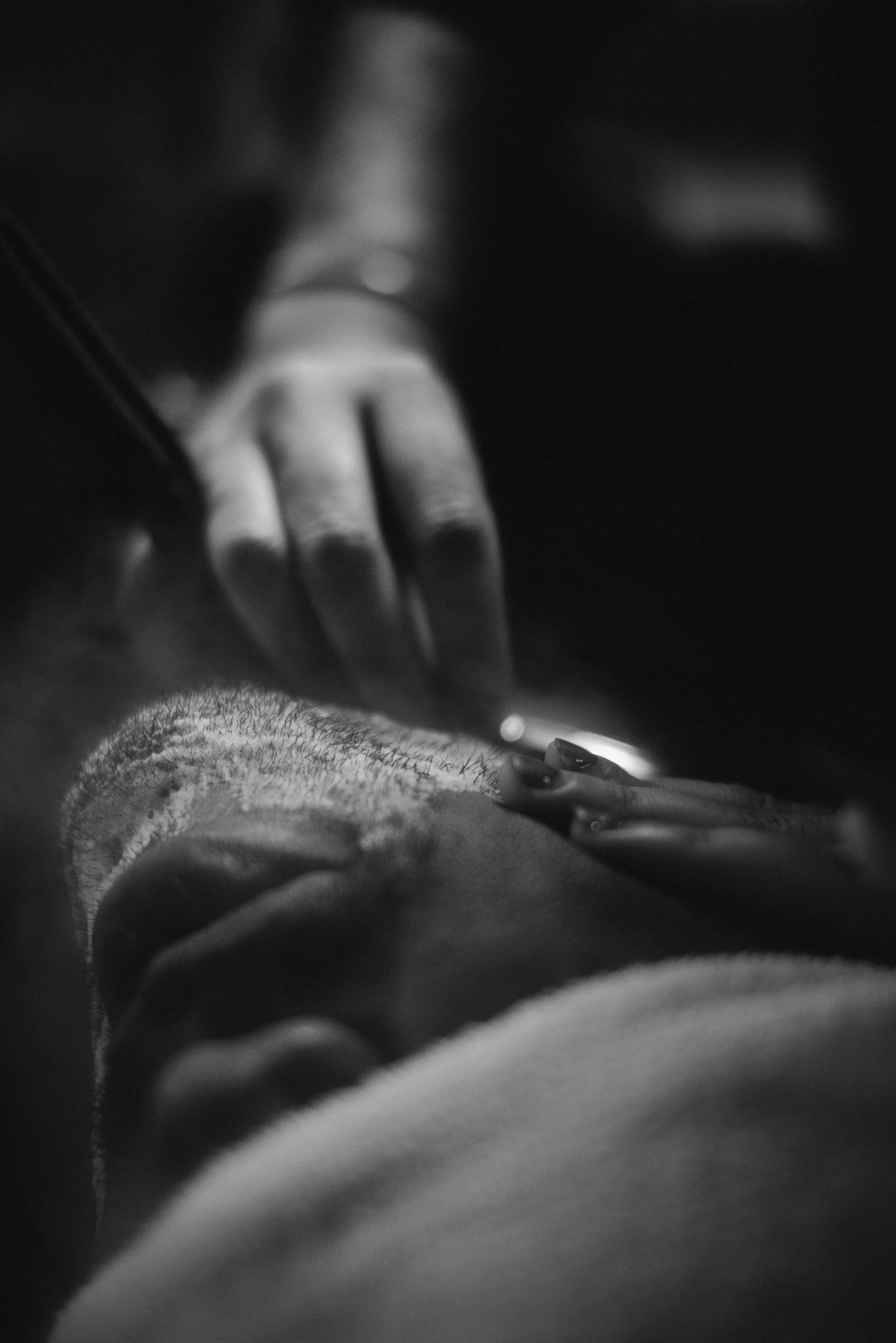 A monent of gentle self-care and skincare ritual at Elyon Boutique Spa.