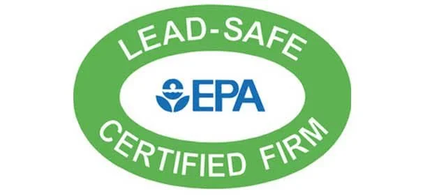 EPA Lead-Safe Certified Firm logo with green oval and white background