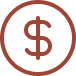 A dollar sign enclosed in a circle.